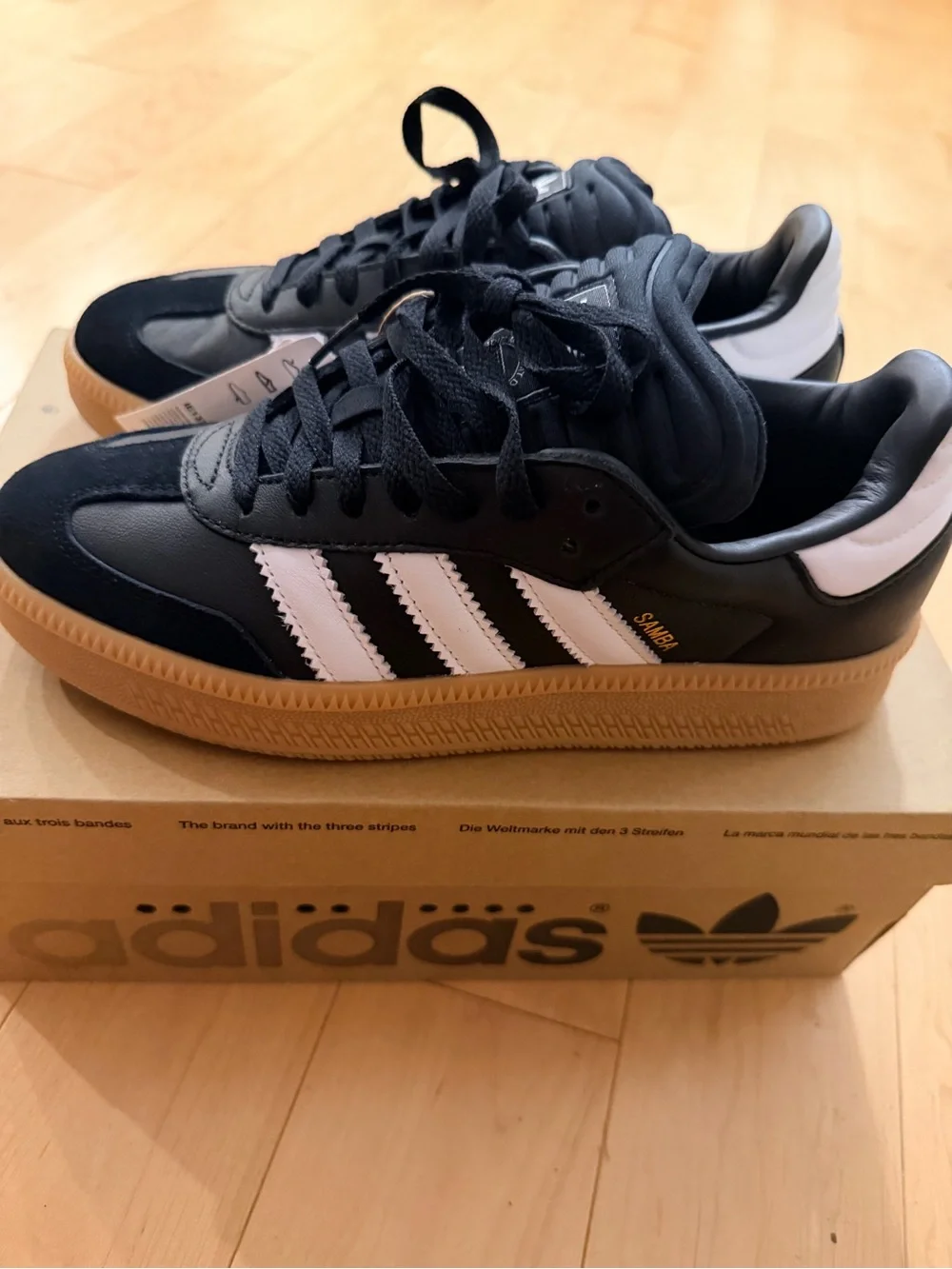 Adidas Samba XLG core black gum in men’s size 7.5 woman’s 8.5